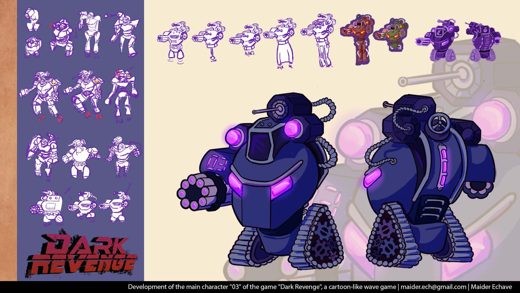development of the main character "03" of the game "Dark revenge", a cartoon-like wave game