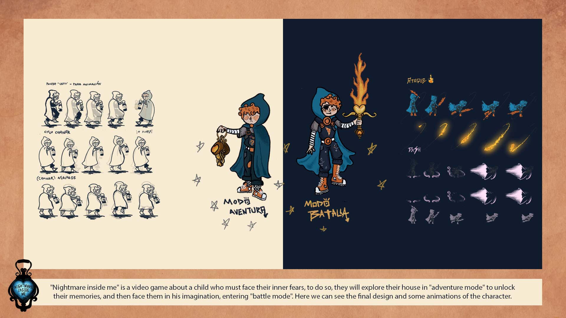 "Nightmare Inside Me" is a video game about a boy who must face his inner fears, to do so, they will explore their house in "adventure mode" to unlock their memories, then face them in their imagination, entering "battle mode". Here we can see the final de